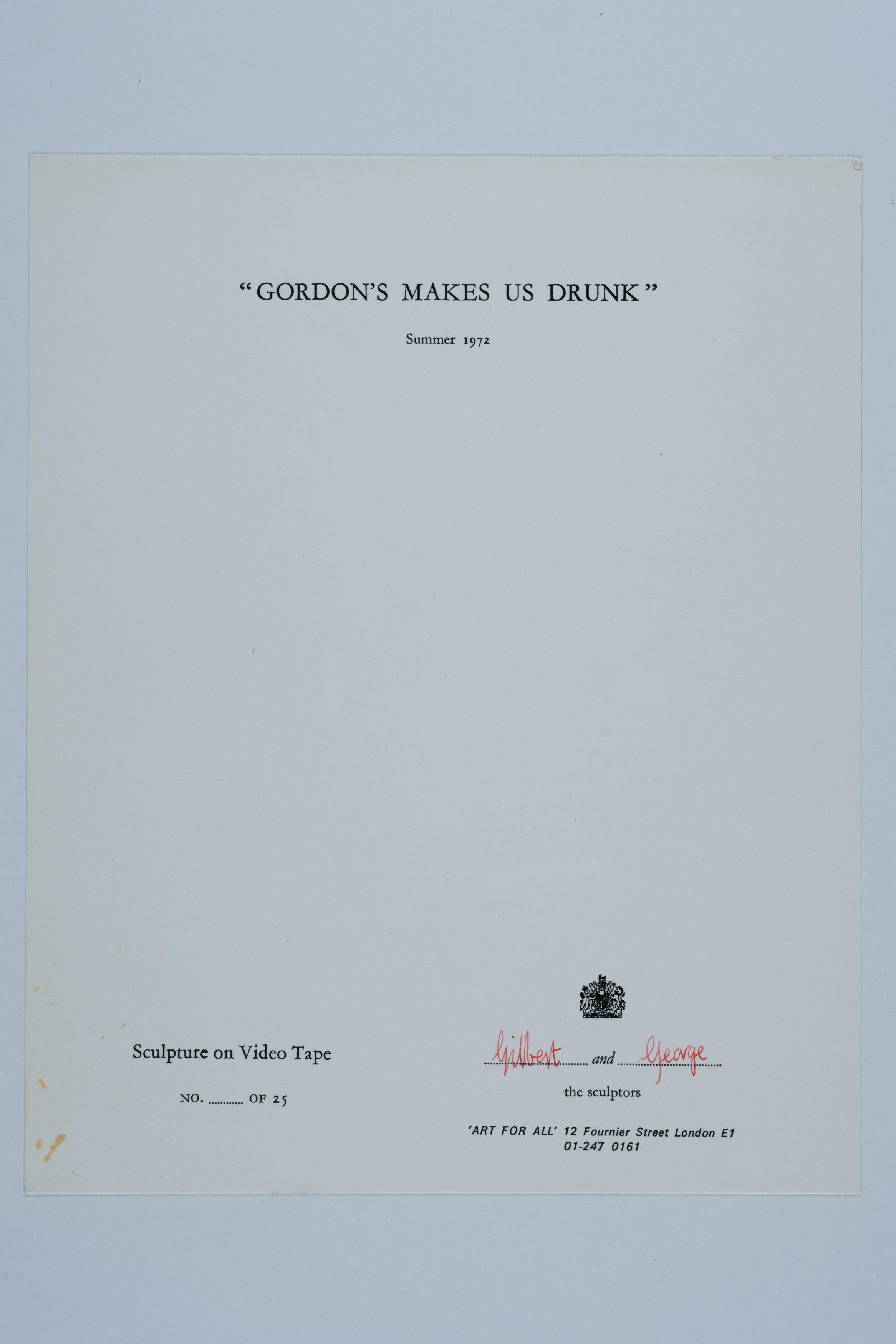 1972 GORDON'S MAKES US DRUNK edition 25